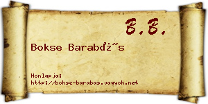Bokse Barabás névjegykártya